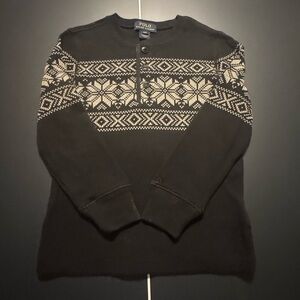 Polo by Ralph Lauren Toddler Boy’s Sweater in Black and Cream